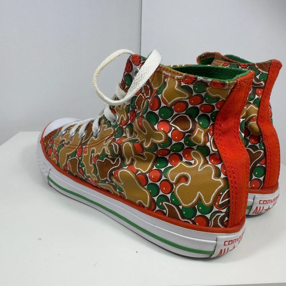 Converse Chuck Taylor All Star Junior 4.5 Red Green Gingerbread Christmas Hi Top